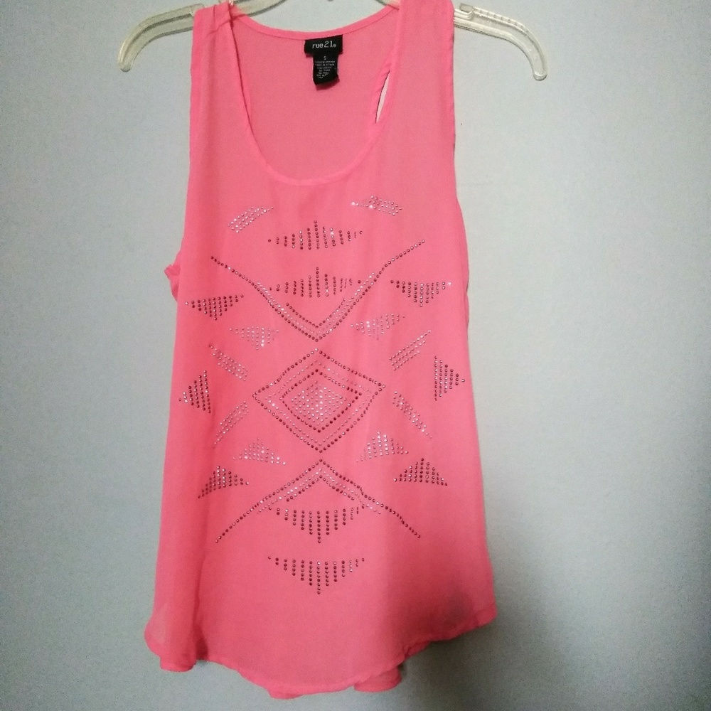Pink top with rhinestones